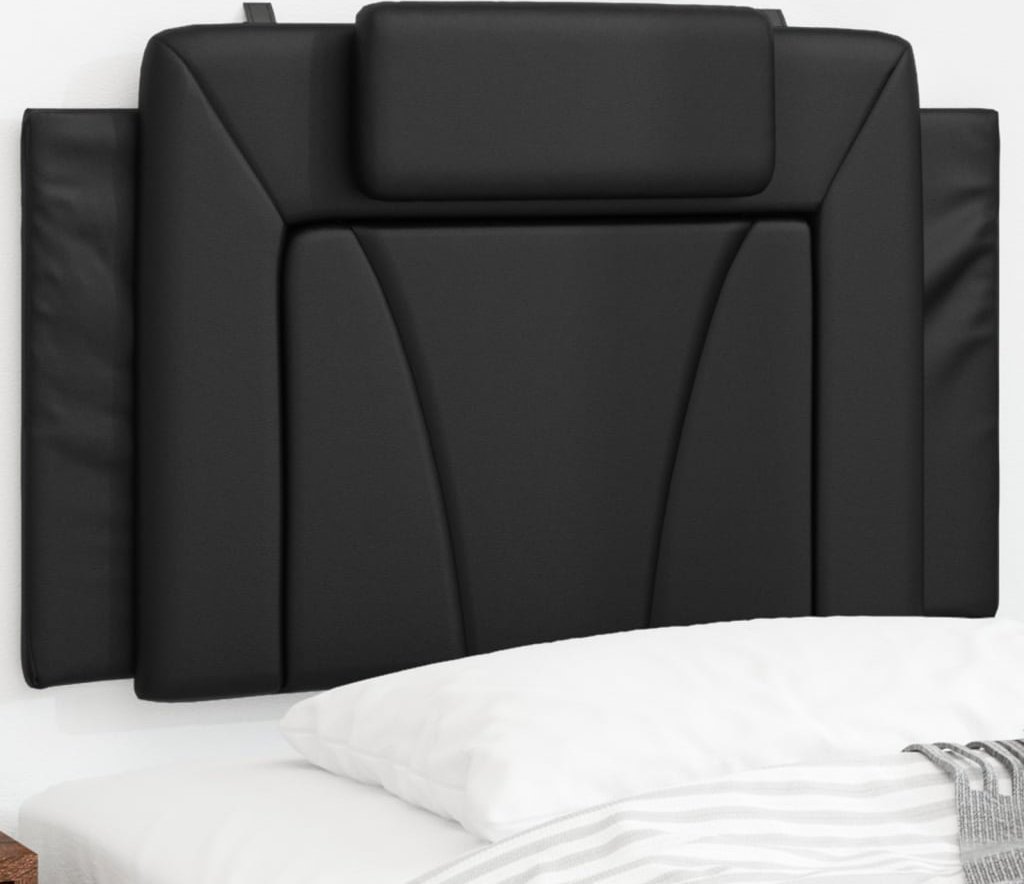 vidaXL Poduszka na wezgłowie, czarna, 90 cm, sztuczna skóra