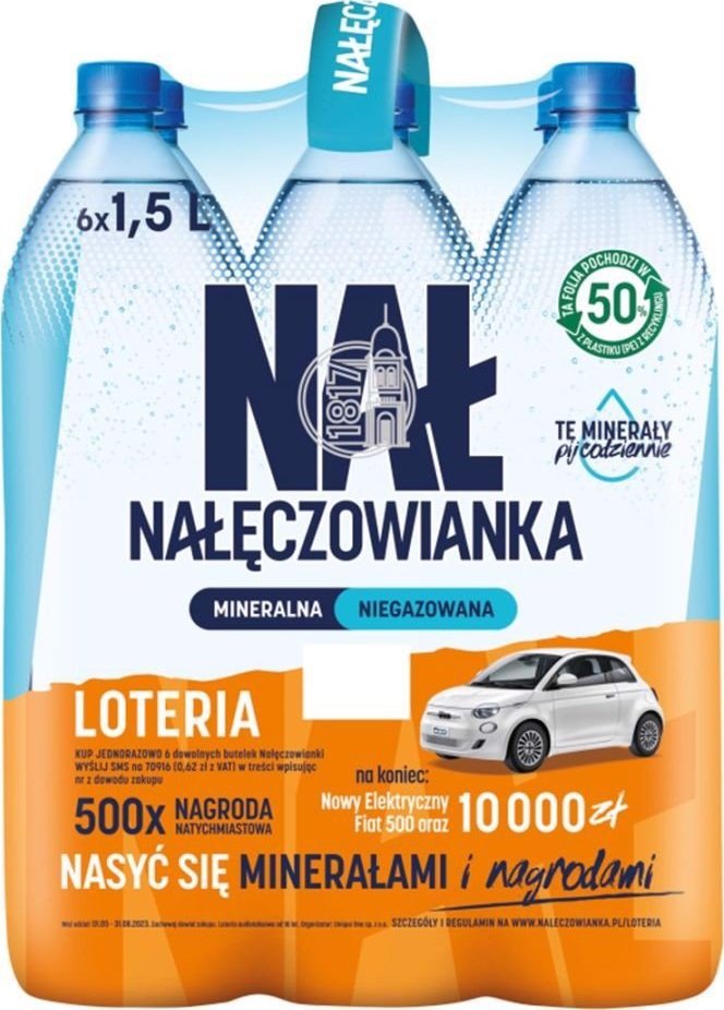 Woda Nałęczowianka Nałęczowianka Naturalna woda mineralna niegazowana 1,5 l x 6 sztuk