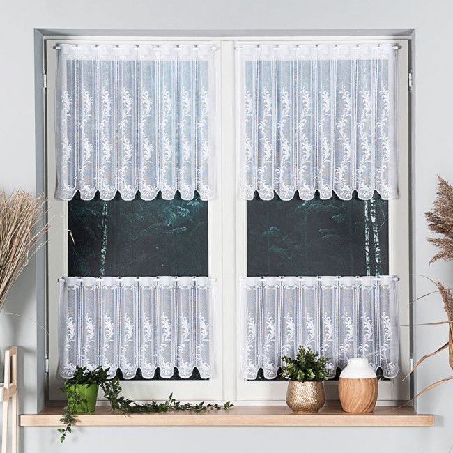 Markizeta Zazdrostka biała żakardowa 344580 40 cm.