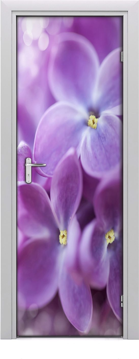 Tulup Fototapeta samoprzylepna na drzwi 75 x 205 cm fioletowe kwiaty