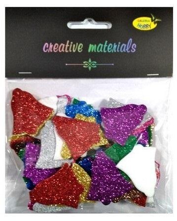 Party Deco Dzwonki z kolorowej pianki brokatowej ok 60szt