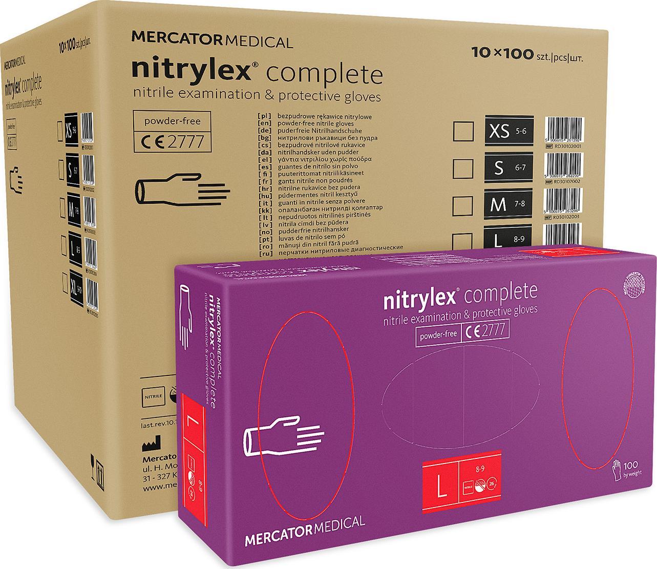 Mercator Medical Rękawice nitrylowe nitrylex complete L karton 10 x 100 szt () - RD30102004K