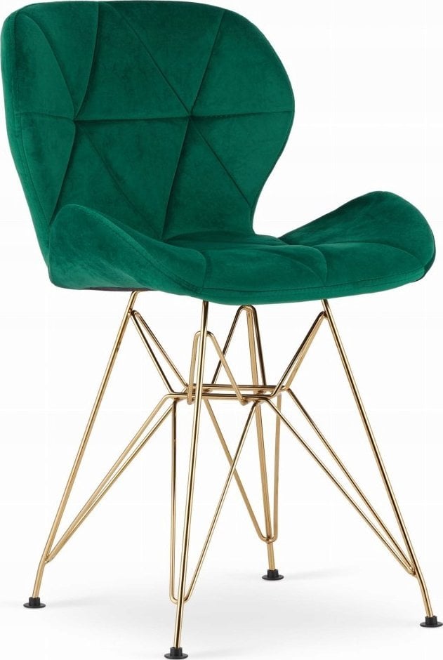 Leobert Krzesło NEST - aksamit zielony / nogi złote x 2