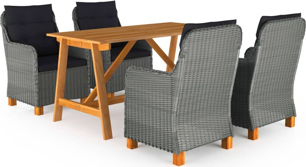 vidaXL 5-częściowy zestaw mebli ogrodowych jasnoszary