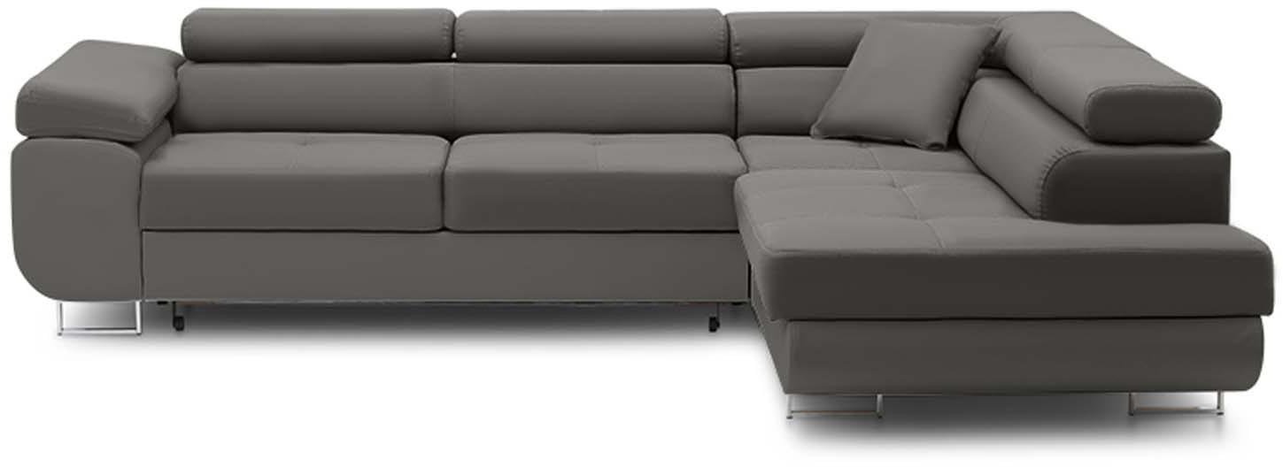 Duży narożnik, prawy, Bellezza, velvet, 270x206x87 cm, jasny szary | TYLETEGOTU