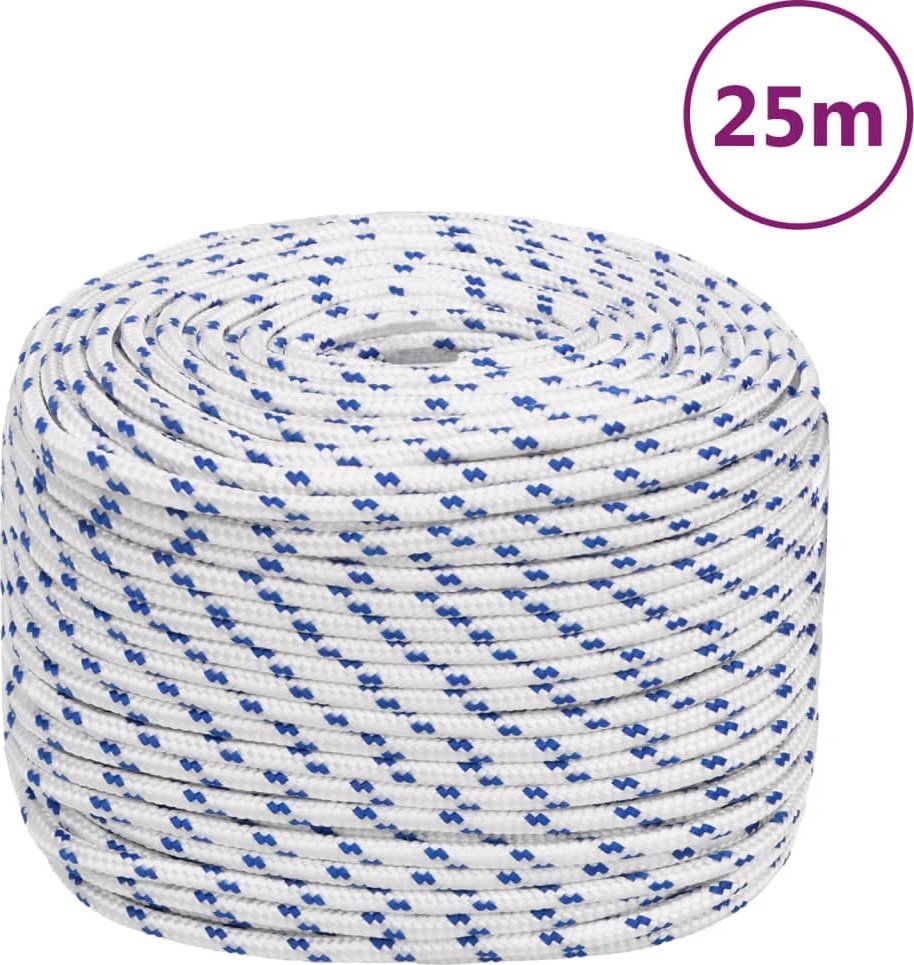 vidaXL vidaXL Linka żeglarska, biała, 8 mm, 25 m, polipropylen