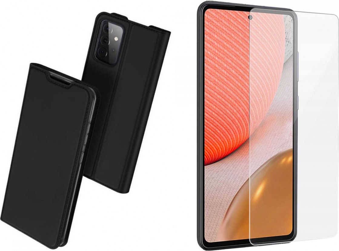 Braders Etui DuxDucis z Klapką Czarny + Szkło do Samsung Galaxy A72