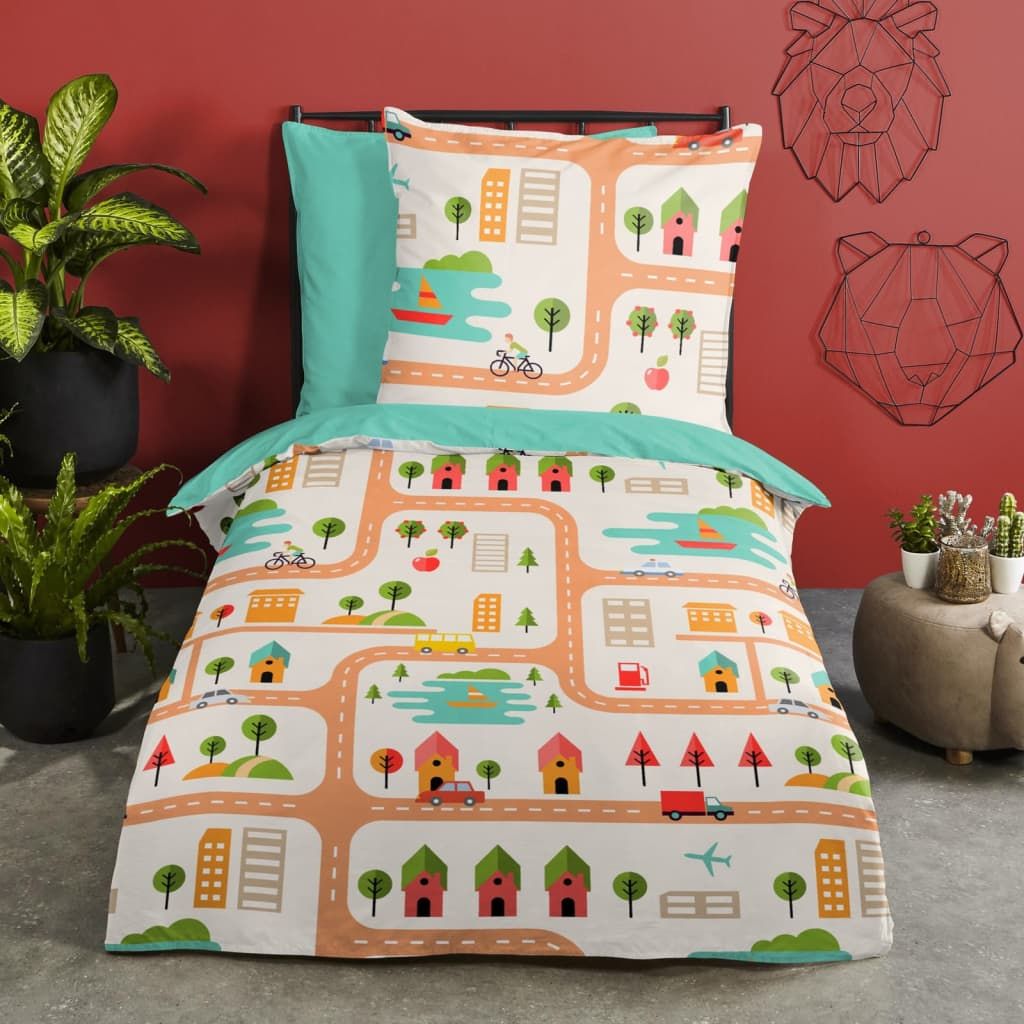 Good Morning Good Morning Pościel dziecięca ROADMAP, 140x200/220 cm, kolorowa