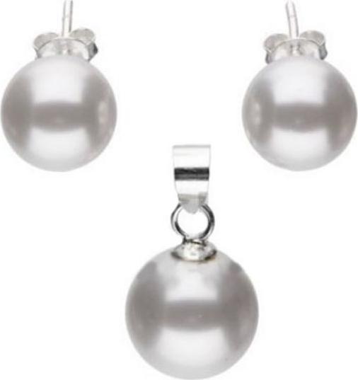 Lovrin Srebrny komplet 925 elegancki z perełkami 2,50g