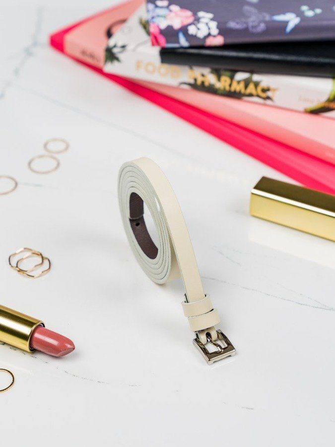 Rovicky Pasek damski skórzany Rovciky PDR-1 ecru