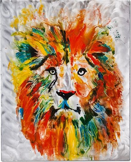 Witek Home Obraz LEW ręcznie malowany 80x100cm kolorowy