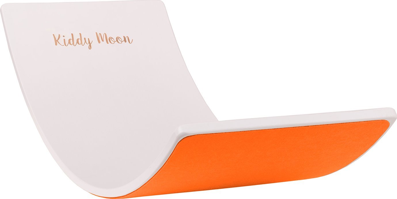 KiddyMoon KiddyMoon Deska balansująca BB-002 white/orange felt 83x29,5x1,7 Zabawka sportowa