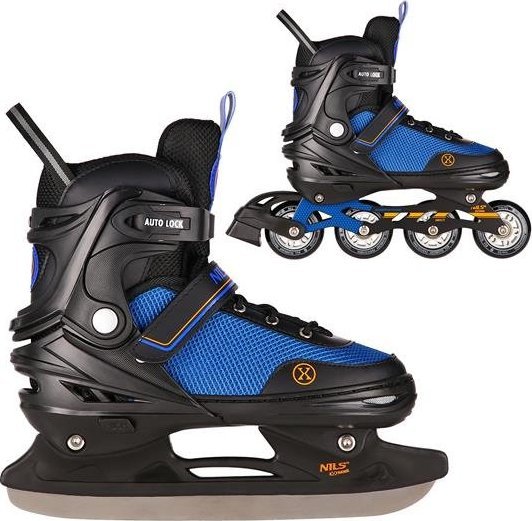 Rolki Triton NH18188A 2w1 CZARNO-POMARAŃCZOWE ROZM.L(39-43) ŁYŻWOROLKI Z WYM. PŁ. HOKEJOWĄ NILS EXTREME