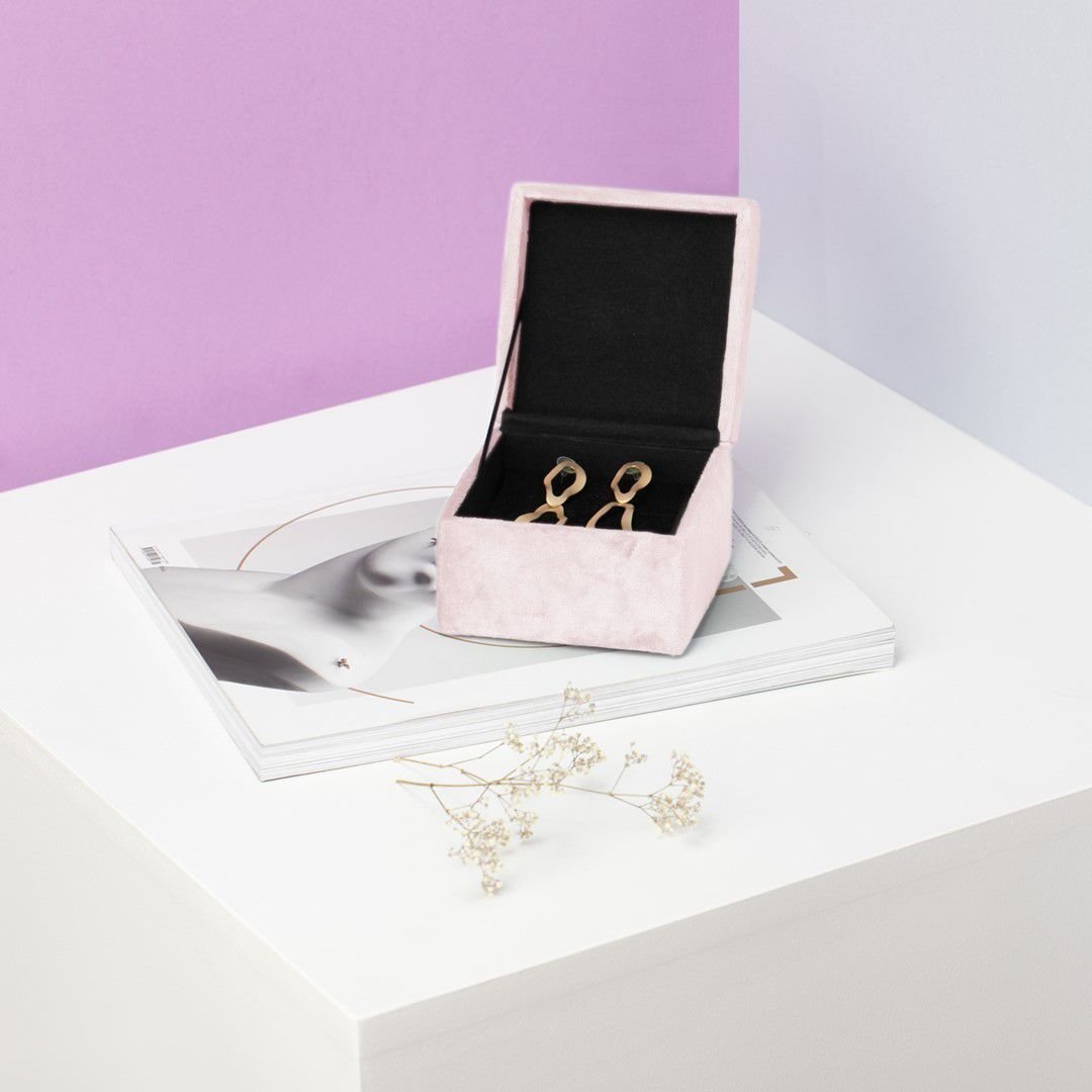 AmeliaHome AmeliaHome Pudełko na biżuterię szkatułka BASA 10,8X7,8 pudrowy róż