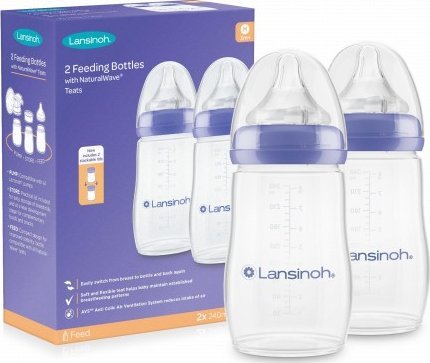Lansinoh Zestaw Butelka ze smoczkiem Natural Wave 240 ml (9549)