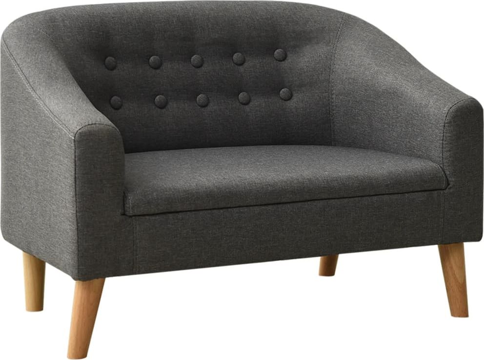 vidaXL Sofa dla dziecka, szara, obita tkaniną