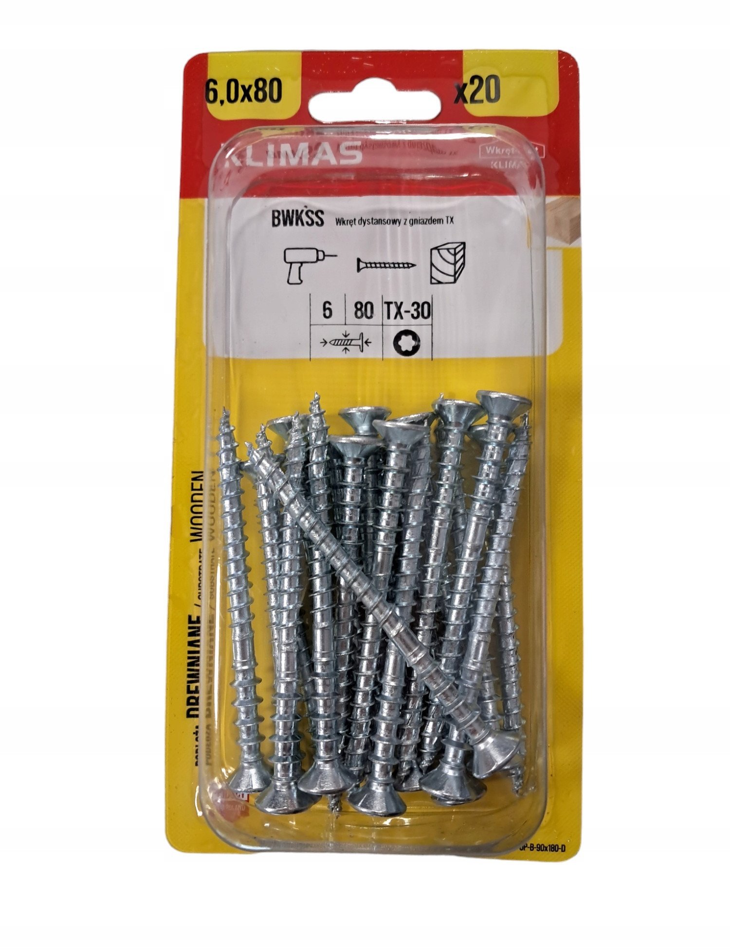 WOOD SCREWS REG TORXWKSS 6.0X80 20PCS