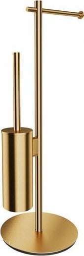 Modern Projekt stojak na papier i szczotkę toaletową, złoty szczotkowany (GLB)