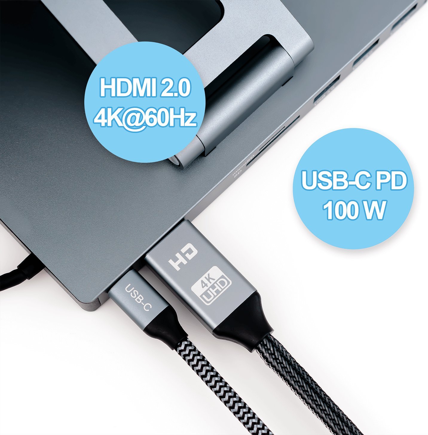 Stojak Reagle REAGLE ALUMINIOWY STOJAK PODSTAWKA IPAD TABLET + HUB HDMI 4K 60Hz PD USB-C