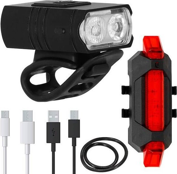 Springos Zestaw lampek rowerowych na przód i tył 2 szt. na USB UNIWERSALNY