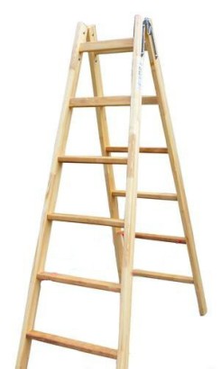 Drabina wolnostojąca dwustronna drewniana 10 stopniowa (DRD 10)