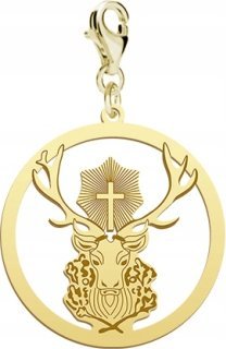 Radziszewska Jewellery CHARMS ZŁOTY JELEŃ ŚWIĘTEGO HUBERTA KARABIŃCZYK PREZENT ŻYCZENIA