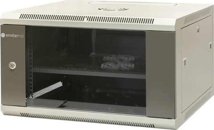 Szafa Emiter EmiterNet Szafa wisząca niedzielona 19'' 6U, drzwi blacha/szkło, 600600370mm szer./gł./wys.