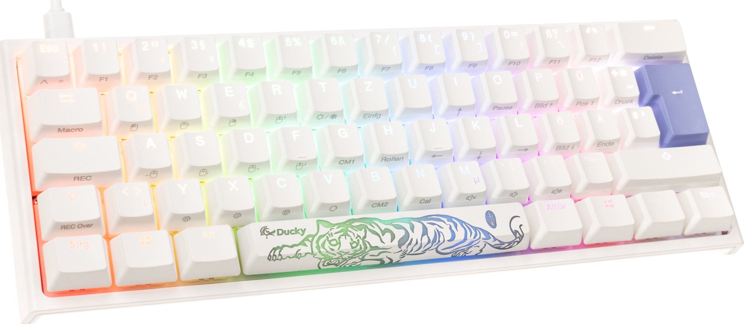 Klawiatura Ducky Ducky One 2 Pro Mini White Edition Gaming Tastatur, RGB LED - Cherry Silver