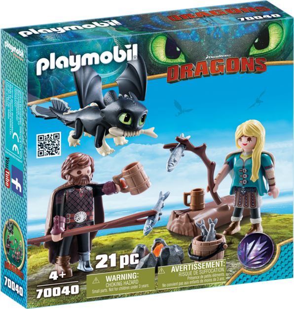 Playmobil Czkawka i Astrid z małym smokiem (70040)