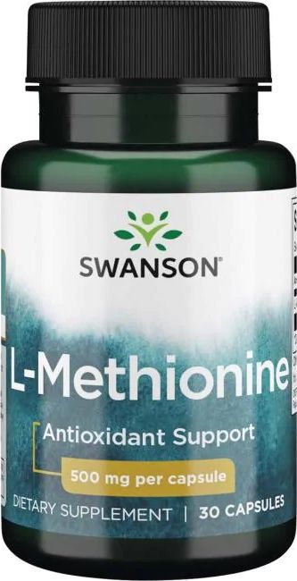 Swanson Swanson - L-Metionina, 500 mg, 100%, 30 kapsułek