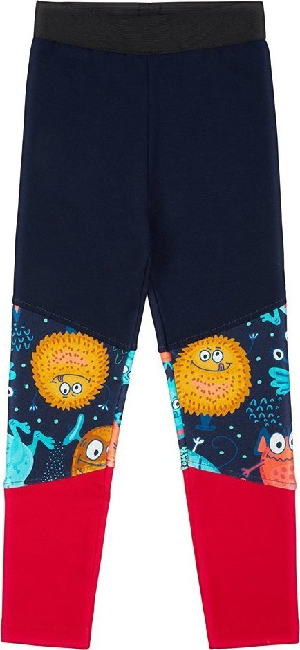 MammaMia Legginsy granatowo-czerwone stworki 122