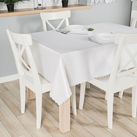 Markizeta Obrus wodoodporny, 140x240cm, kolor biały ze złotym lurexem EMMA