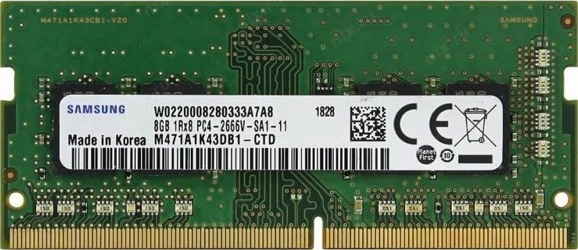 Pamięć do laptopa Samsung SO-DIMM 8GB DDR4 1Rx8 2666MHz PC4-21300 M471A1K43DB1-CTD