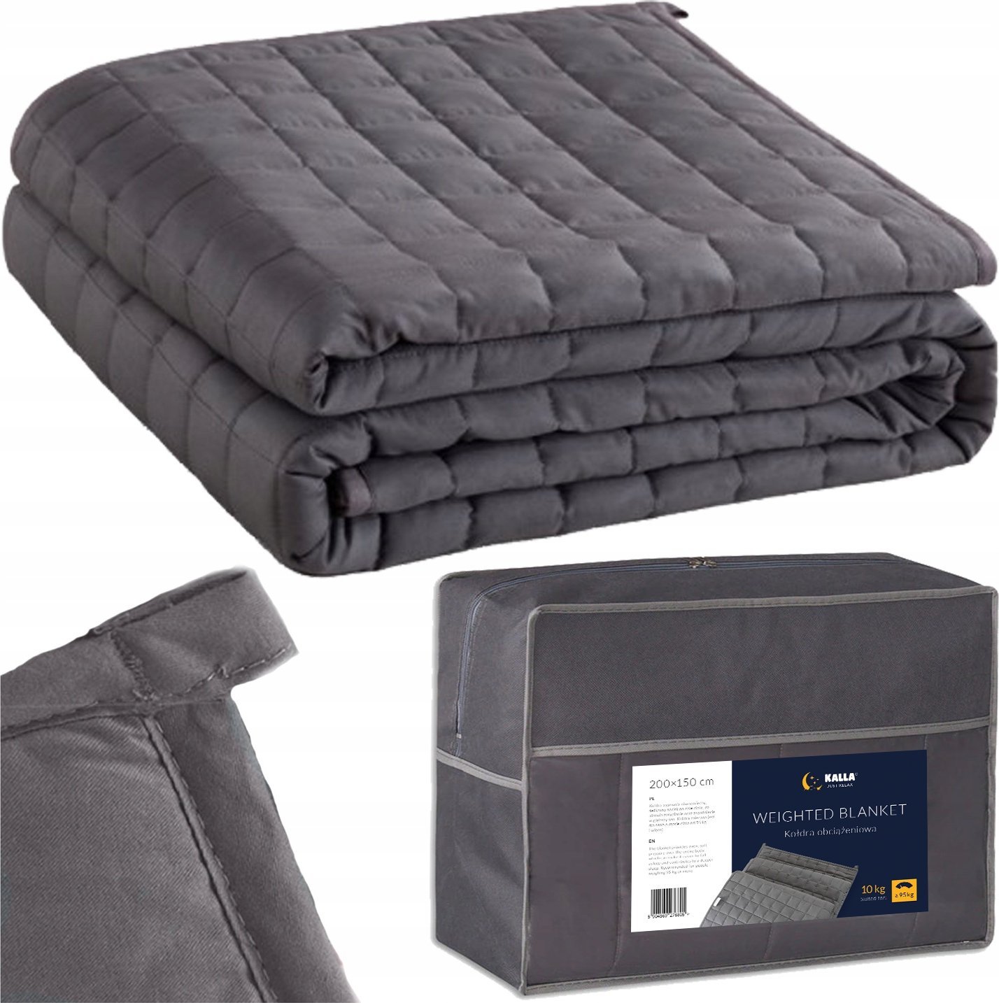 Costway KOŁDRA OBCIĄŻENIOWA SENSORYCZNA KOC SENSORYCZNY OBCIĄŻENIOWY 200x150 10 kg