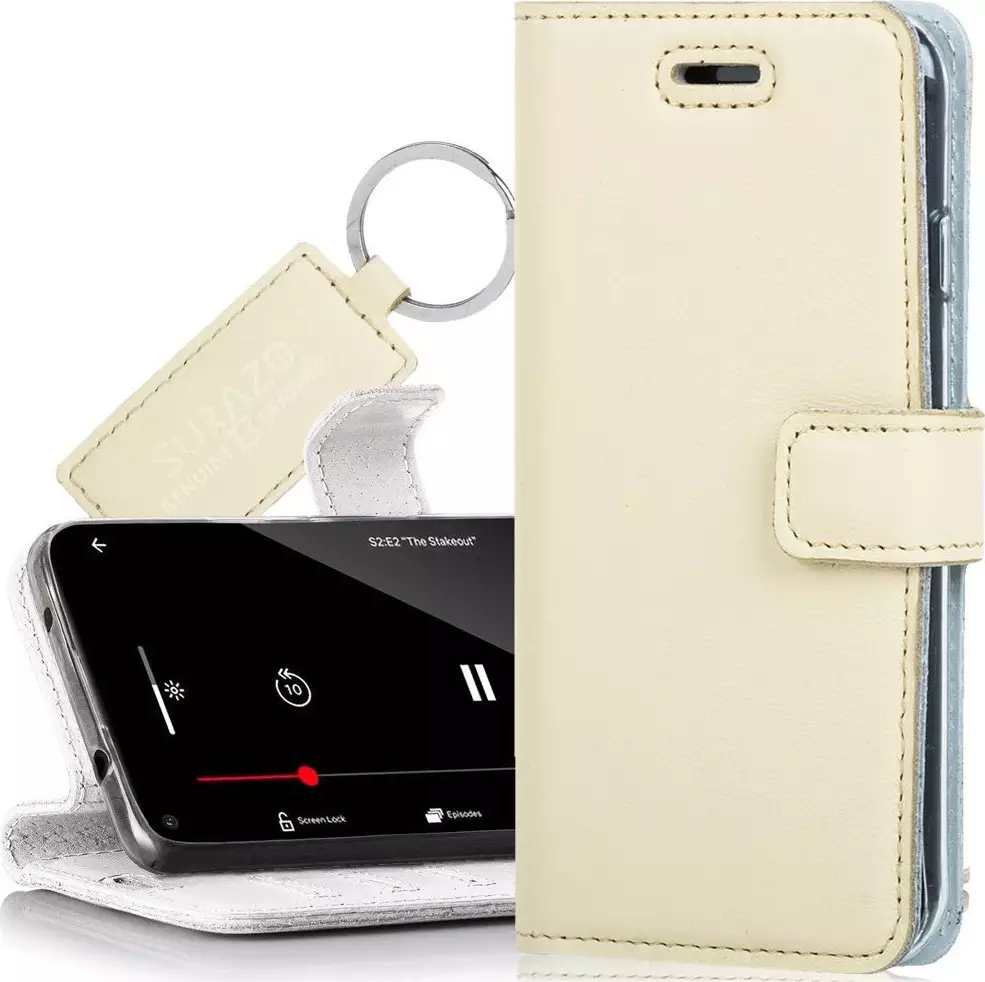 Surazo Skórzane etui na telefon RFID Wallet case - Pastel Żółty - TPU Czarne Realme GT Neo 2 / GT2 / GT Neo 3T