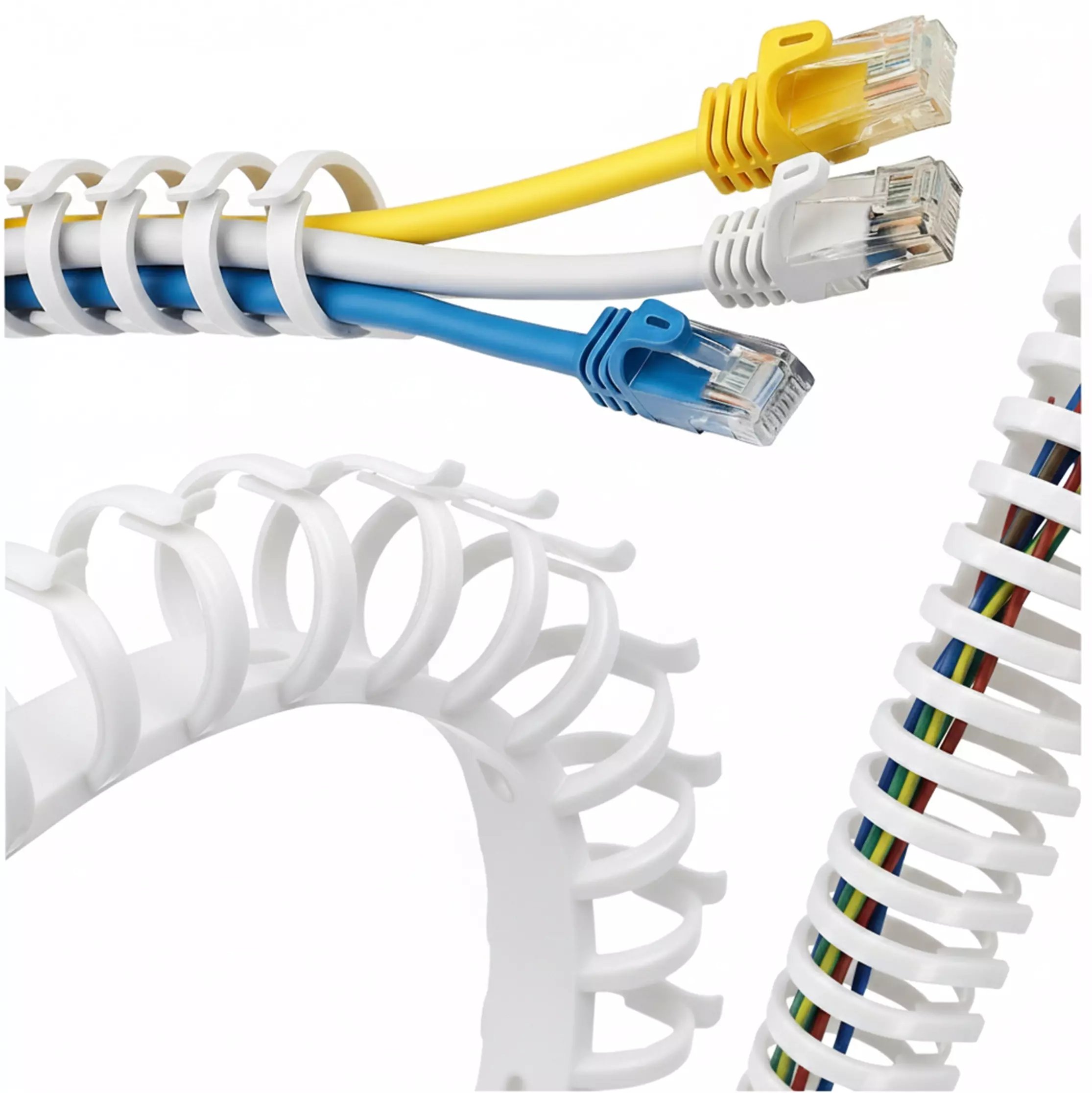 Organizer Alogy Sprężynowy organizer na kable pod biurko - elastyczna maskownica 504 cm, do porządkowania przewodów - Cabl