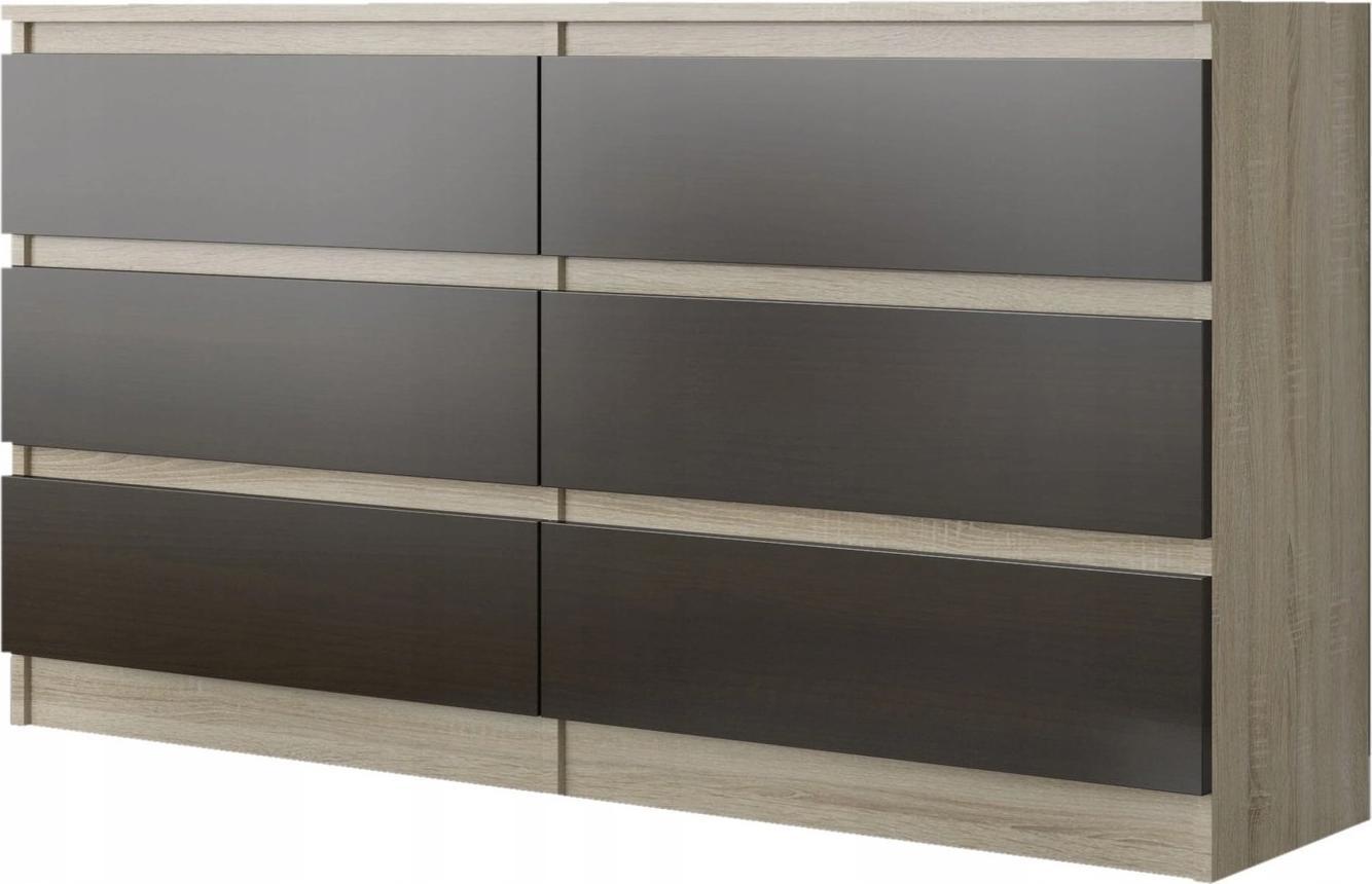 Mobene KOMODA 120CM SZAFKA 6 SZUFLAD SONOMA MIX WENGE R120 MOBENE