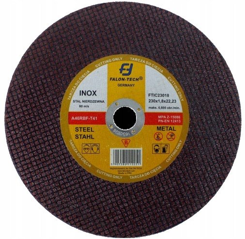 TARCZA DO CIĘCIA METALU INOX CIENKA 230 x 1,8 mm