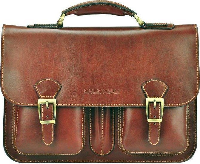 Pellucci Teczka skórzana PELLUCCI 858 Brązowa