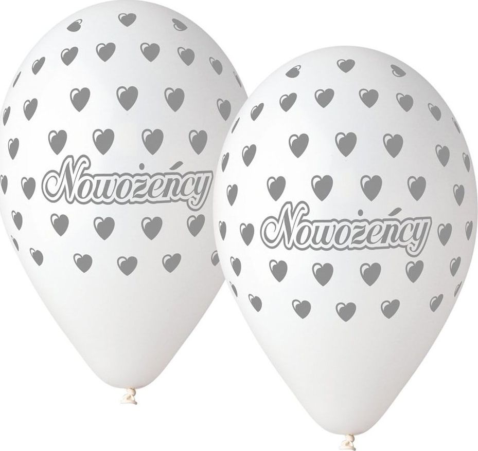 Gemar Balony lateksowe z nadrukiem weselnym - 30 cm - 5 szt. uniwersalny