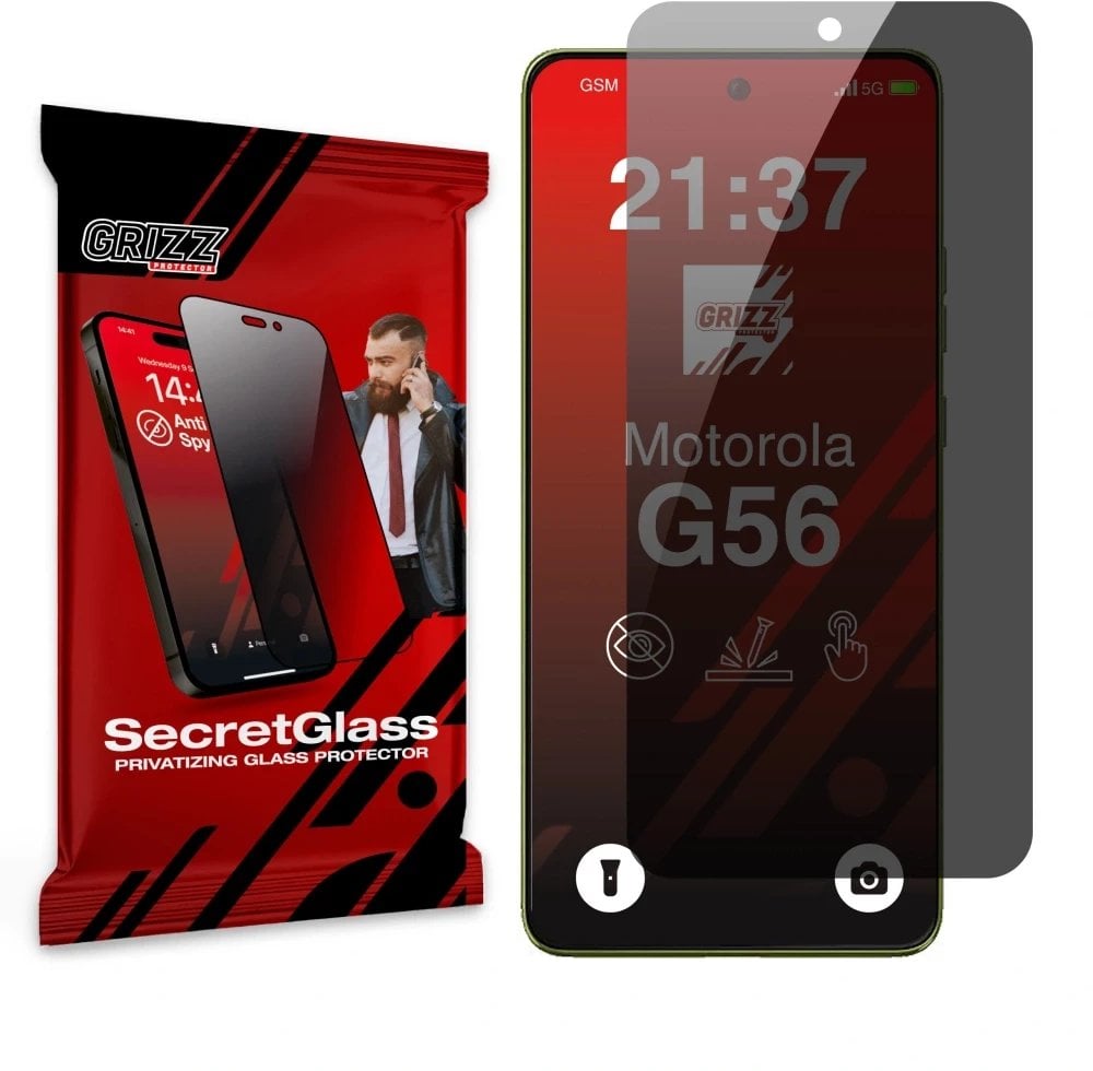 Matowe szkło prywatyzujące GrizzGlass SecretGlass do Motorola Moto G56