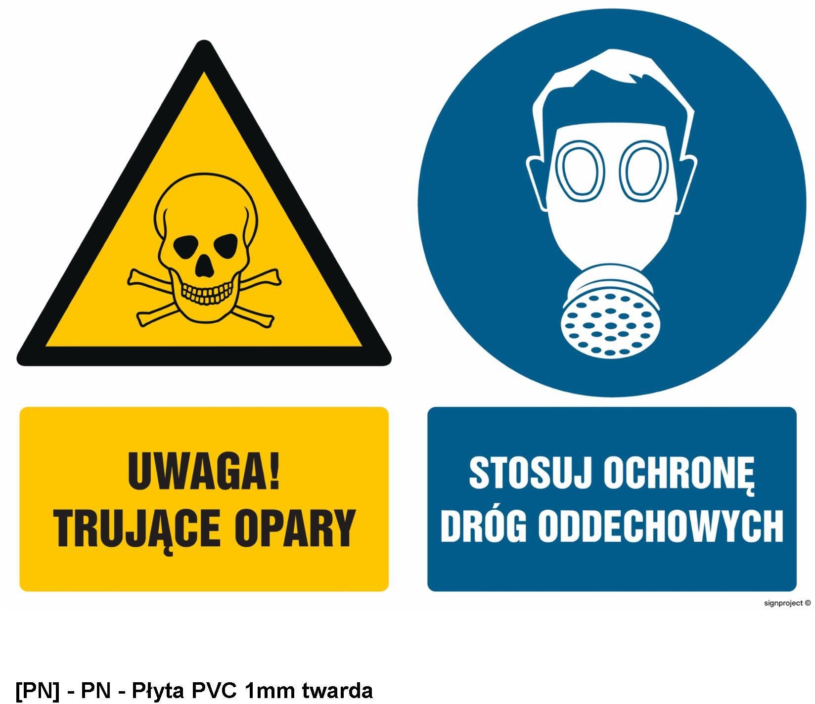 TD Systems GM023 - Attention poisonous fumes Use respiratory protection 600x450
