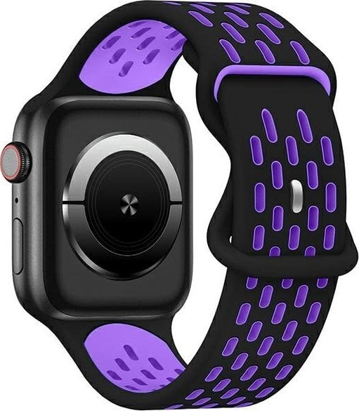 Beline Beline pasek Apple Watch New Sport Silicone 42/44/45/49mm czarno-fioletowy black/purple box