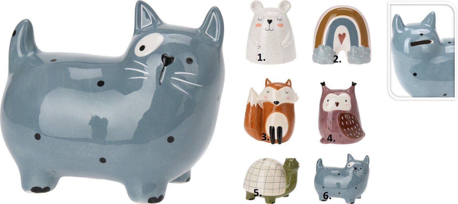 Skarbonka Ceramiczna Tęcza Prezent dla Dzieci Dorosłych VILDE 15x10x14,5 cm