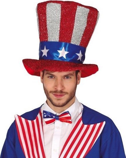 Guirca Kapelusz duży z amerykańską flagą USA wujek Sam