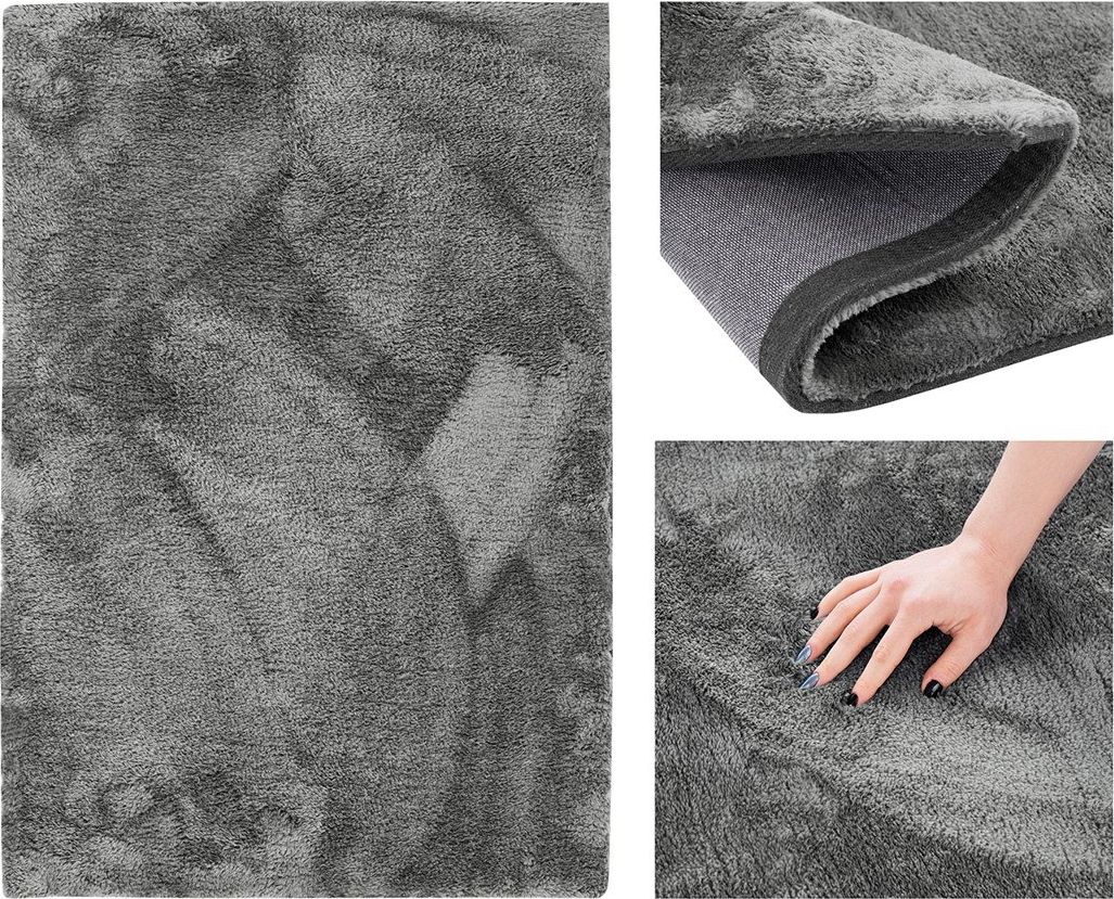 AmeliaHome RUG/AH/MORKO/DARKGREY/50x80