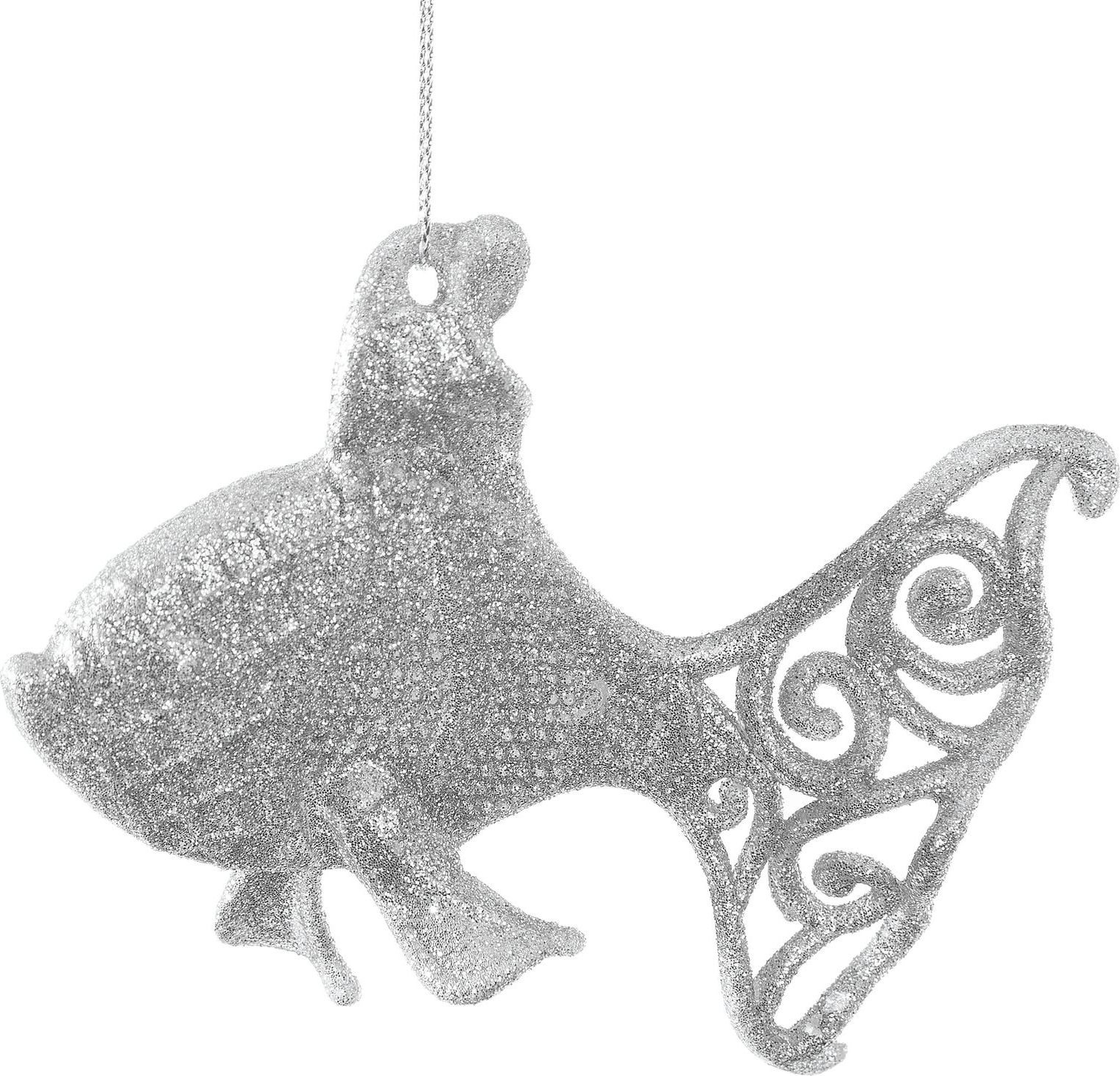 Shumee Zawieszka plastikowa świąteczna, zdobiona drobnym brokatem 11 cm