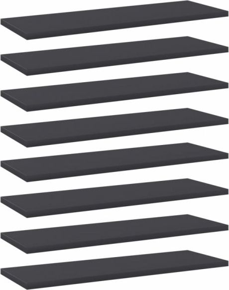 vidaXL Półki na książki, 8 szt., szare, 60x20x1,5 cm, płyta wiórowa