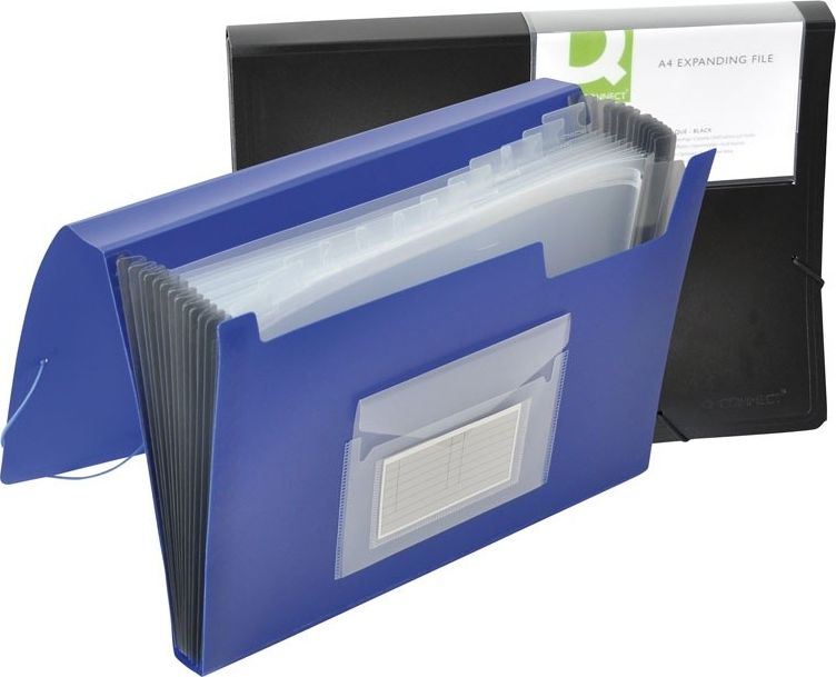 Q-Connect Teczka harm. z gumką Q-CONNECT, PP, A4, 12-przegr., czarna