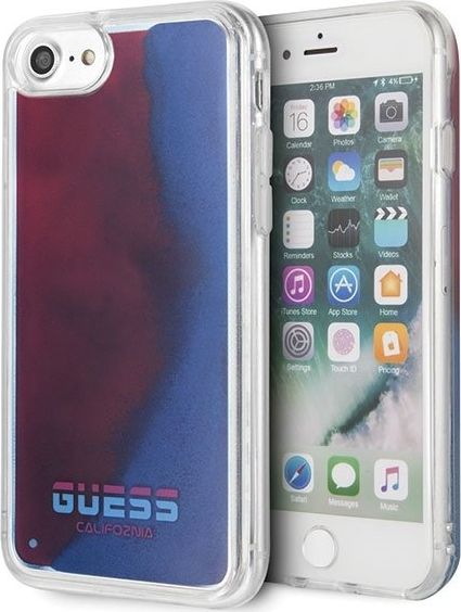 Guess Guess GUHCI8GLCRE iPhone 7/8 czerwony /red hard case California Glow in the dark uniwersalny